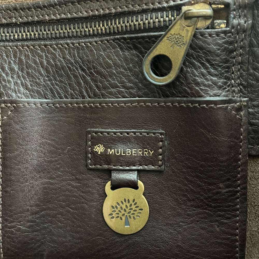 Mulberry Dark Brown Leather Bayswater Satchel with Gold Turnlock - Picture 8 of 16
